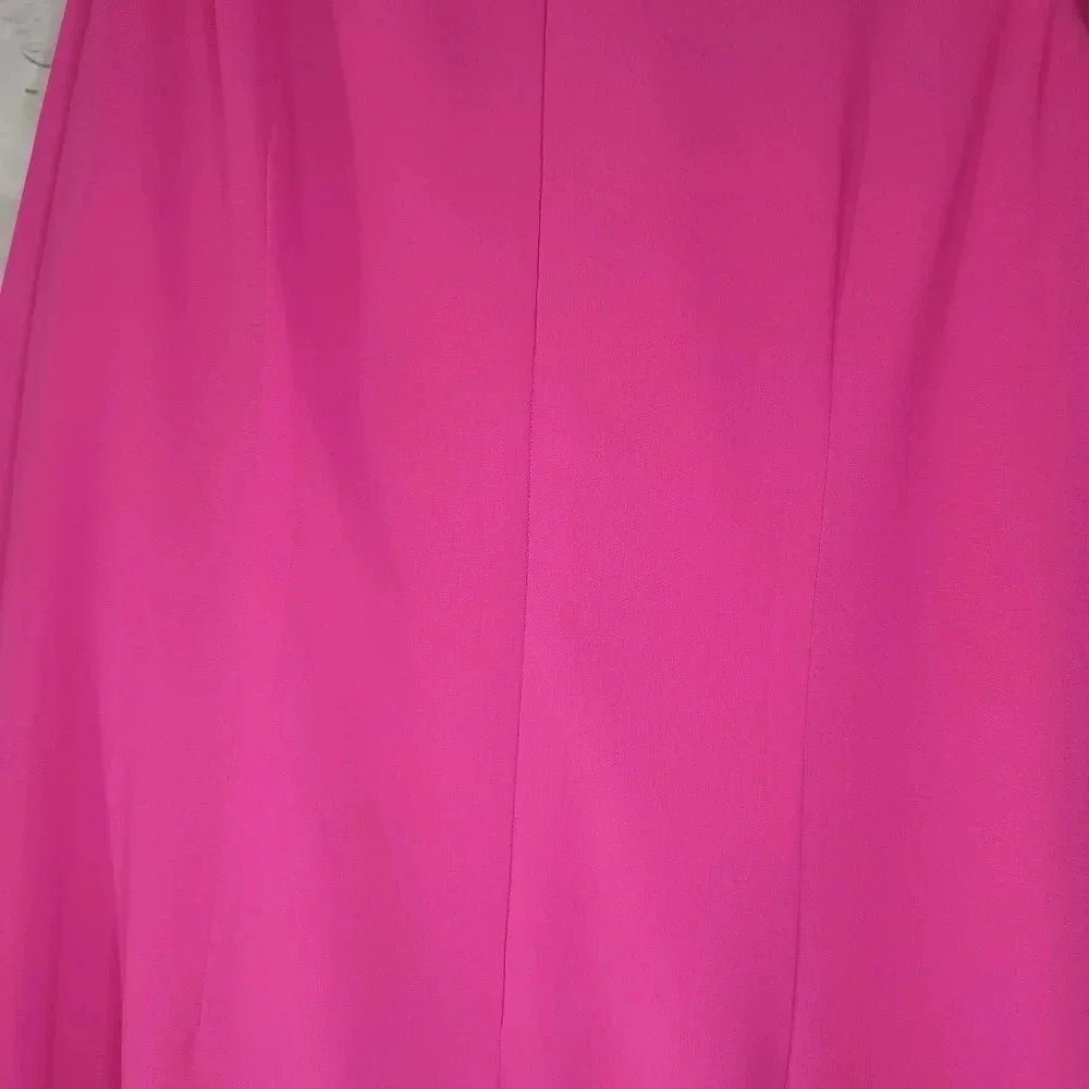 Vince Camuto Hot Pink layered drape chiffon boho flowy Flounce dress size 8 - Picture 14 of 15